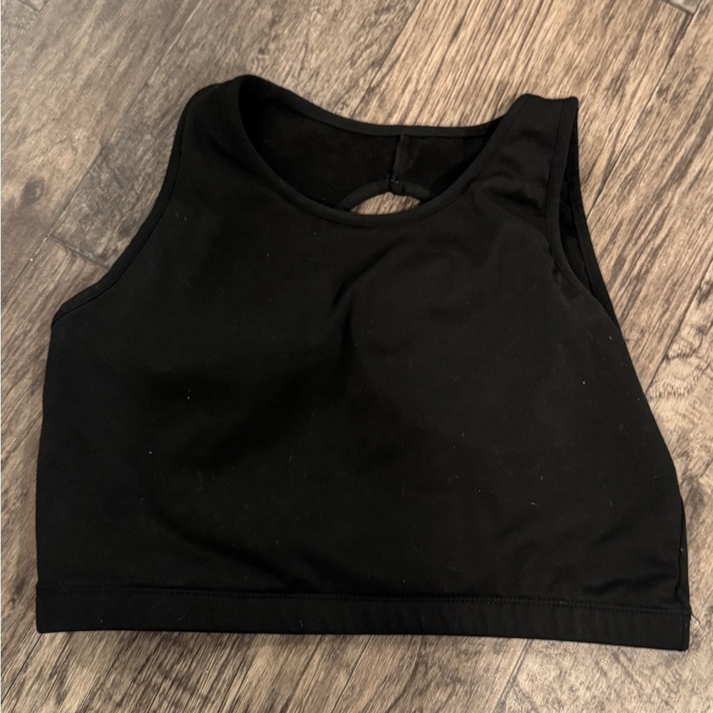 Black Sleeveless Women's sports bras w hole back - Picture 1 of 3